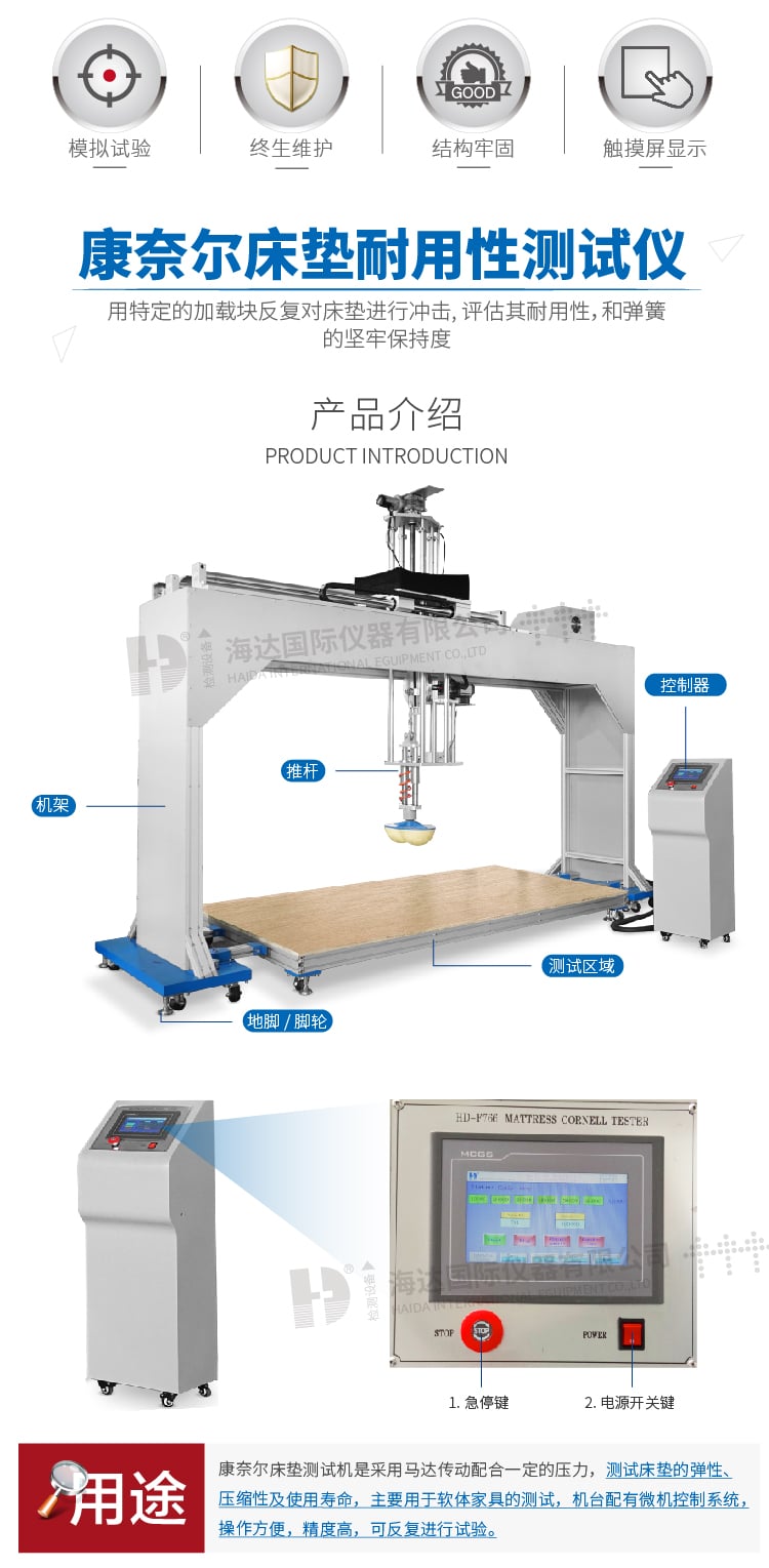 HD-F766康奈尔床垫耐用性测试仪-02